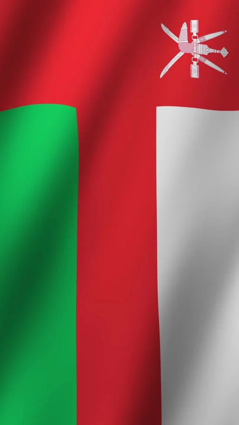 Vertical Animated Flag of Oman 4k video Stock-Footage 296126944