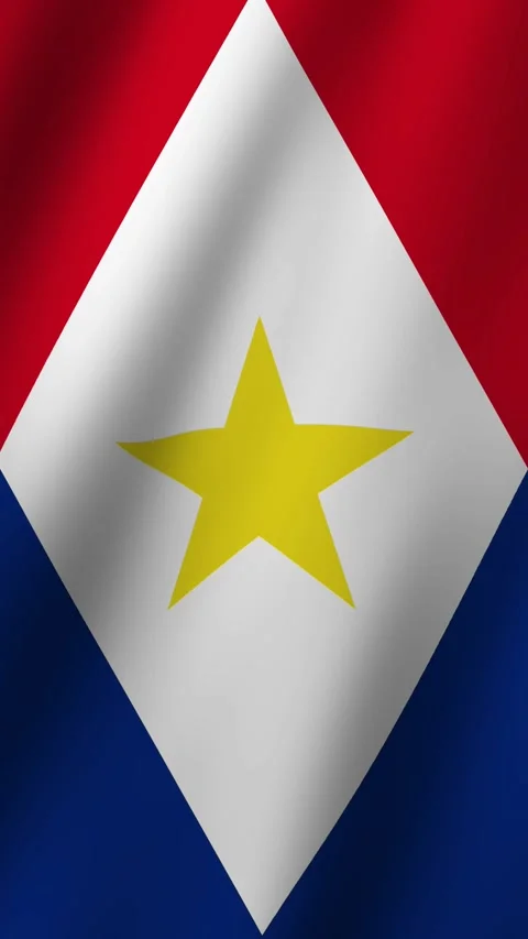 Vertical Animated Flag of Saba (island) 4k video Video stock 296126985