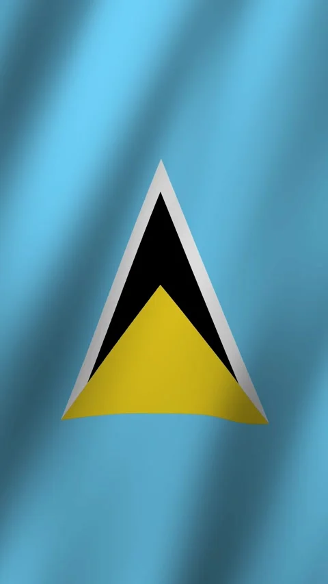 Vertical Animated Flag of Saint Lucia 4k video Stock Footage 296126945