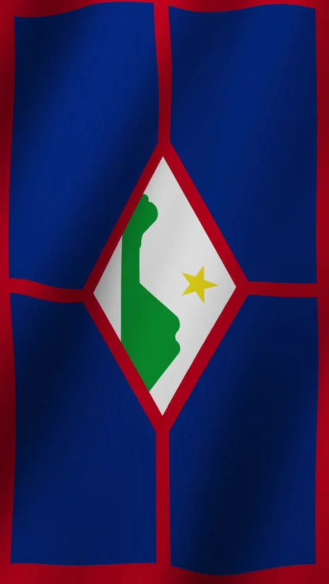 Vertical Animated Flag of Sint Eustatius 4k video Video stock 296252243