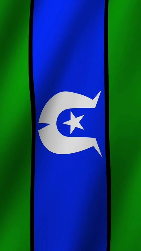 Vertical Animated Flag of Torres Strait Islands 4k video Stock-Footage 296435068