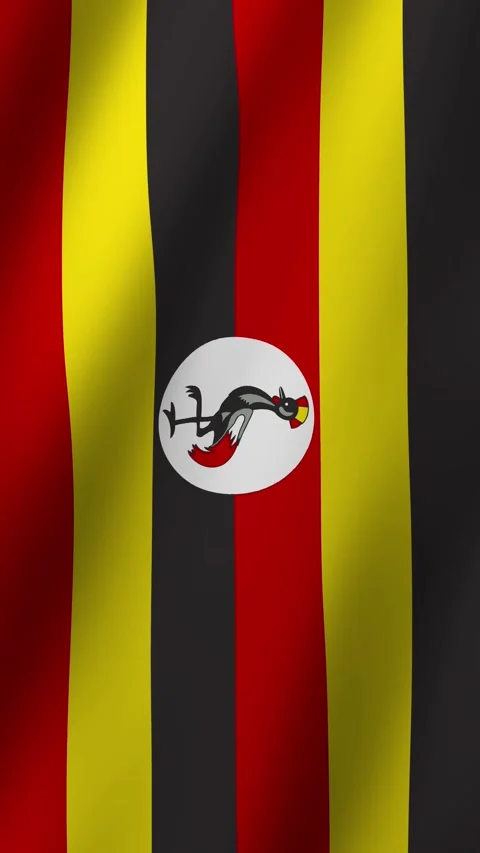 Vertical Animated Flag of Uganda 4k video Stock-Footage 296252202