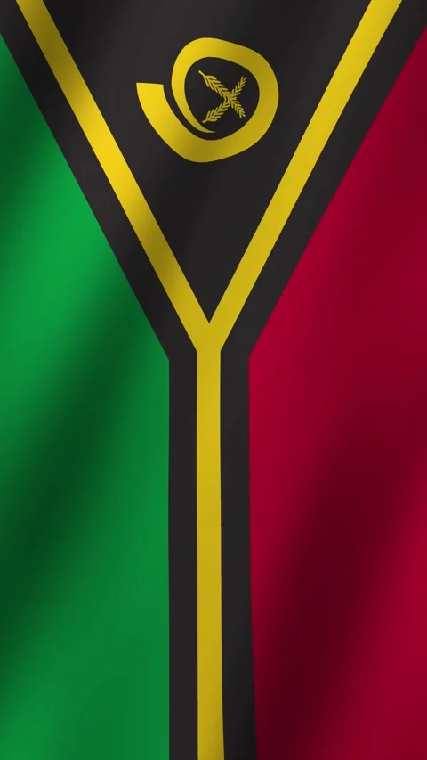 Vertical Animated Flag of Vanuatu 4k video Stock Footage 296126946
