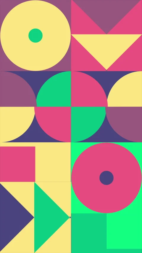 Vertical Animated Geometric loop pattern. 4K resolution geometric motion design Stock Footage 306136454