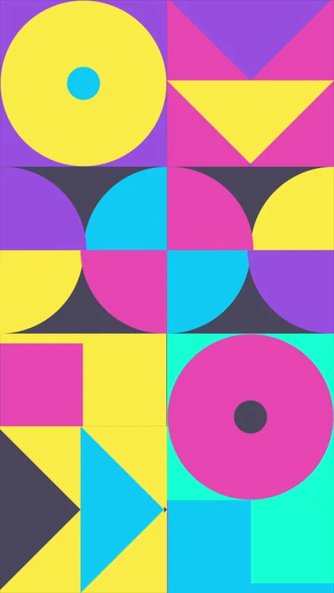 Vertical Animated Geometric loop pattern. 4K resolution geometric motion design Stock Footage 308453306