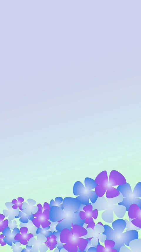 Vertical Animated Hydrangea Purple Blue Flowers Rotating Scaling Vídeos de archivo 335189574