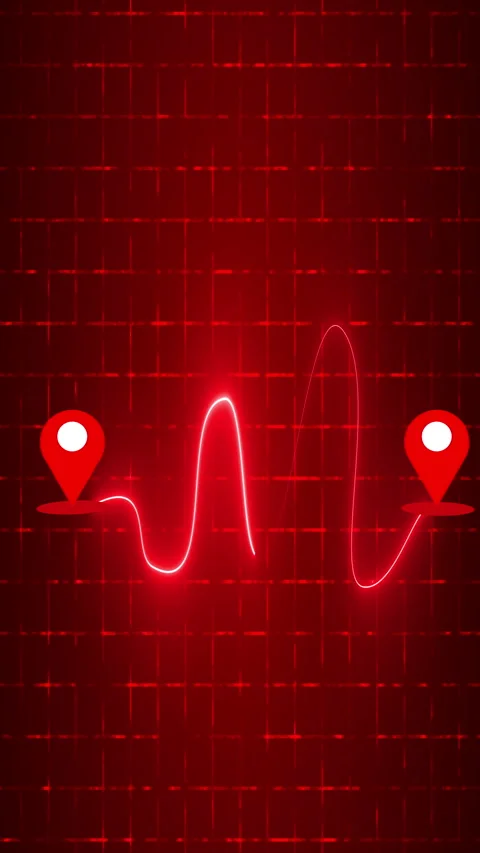 Vertical Animated Neon Journey Roadmap with Location Pins and Dotted Route Stock Footage 341381721
