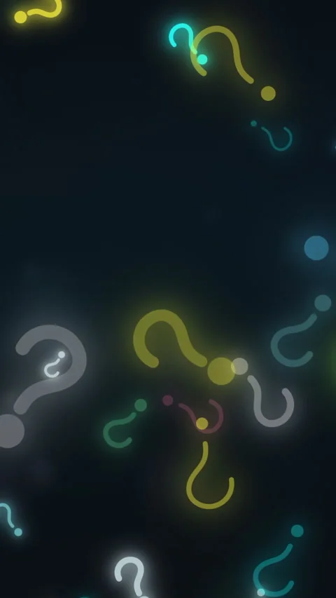 Vertical Animated Neon Question Marks Loop – Abstract Mobile Social Media Video stock 334940889