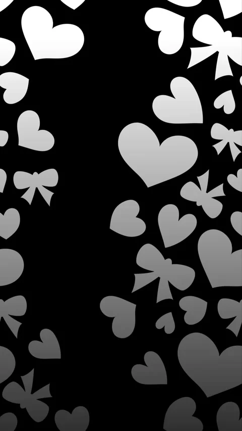 Vertical animated pattern of gradient hearts and bows on black background Stock Footage 321051988