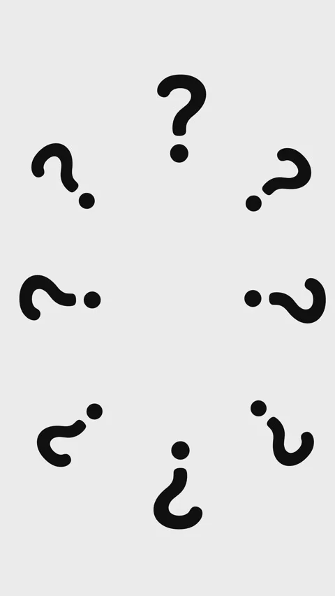 Vertical Animated Questions mark on White Background  Stock Footage 297144972