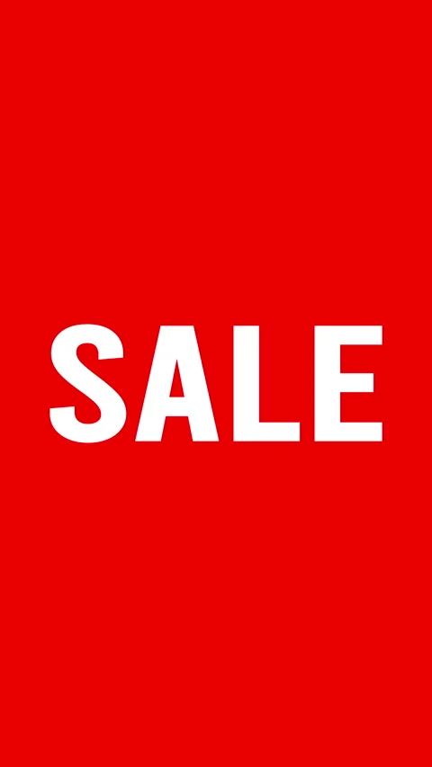Vertical animated “SALE” text on solid red background Stock Footage 315184606