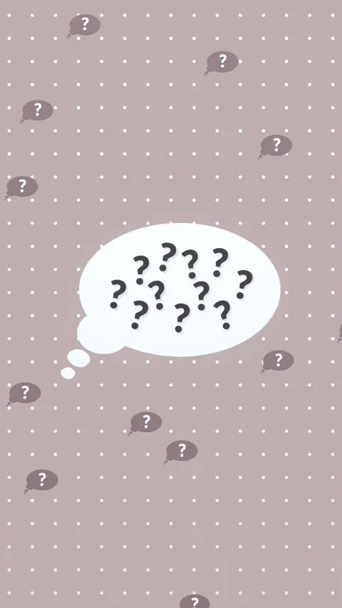 Vertical Animated Speech Bubble with Question Marks for Curiosity or Confusion. Stock Footage 313851063