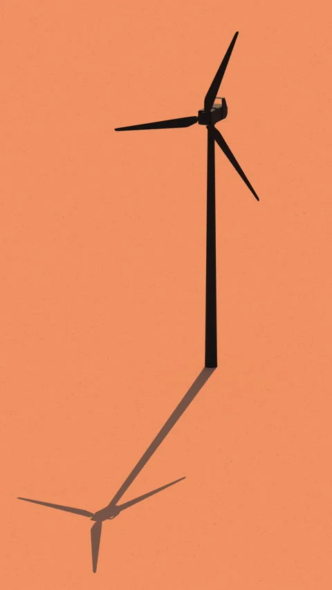 Vertical animated website seamless background with wind generator in desert Stock Footage 251161275