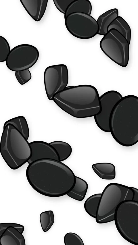 Vertical Animation of Black Mixed Objects Falling Against White Background Stock Footage 344851021