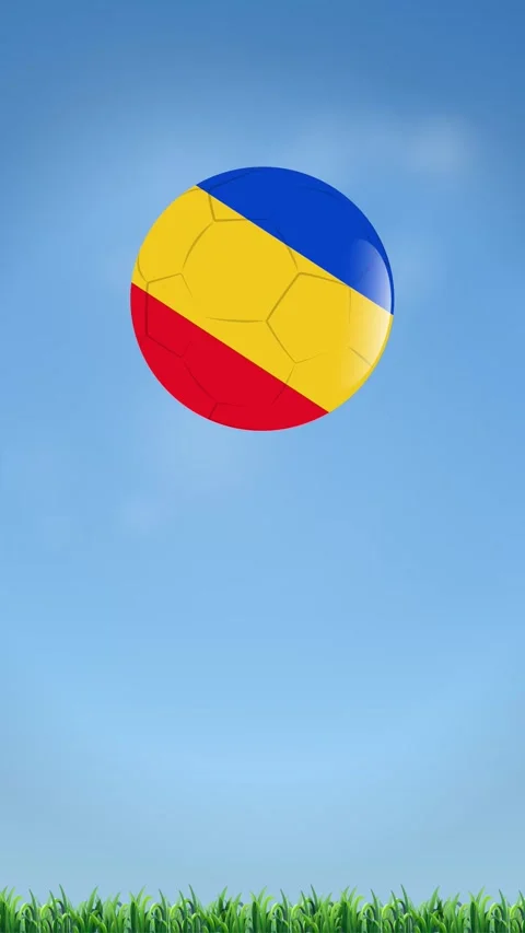 Vertical Animation of Bouncing Red Yellow and Blue Soccer Ball Stock Footage 341541973