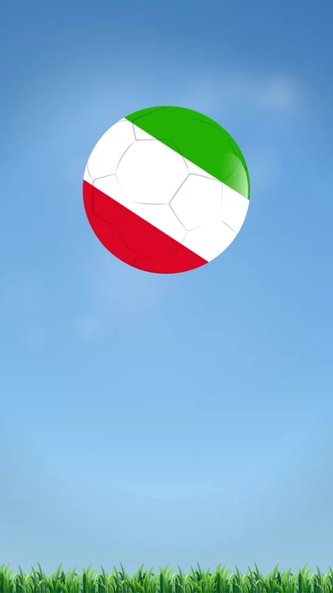 Vertical Animation of Bouncing Soccer Ball with National Flag Colors Stock Footage 339992325