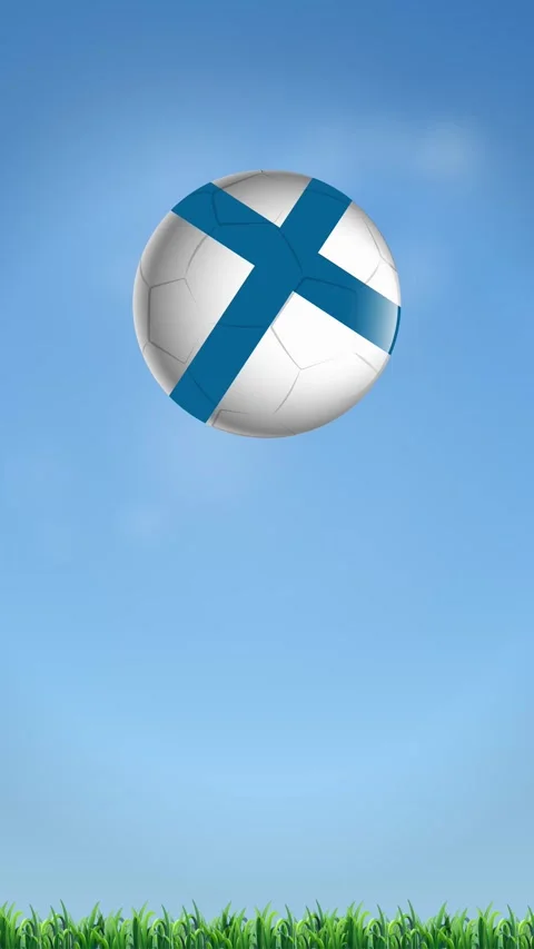 Vertical Animation of Bouncing Soccer Balls with Blue Cross Pattern Stock Footage 341066234