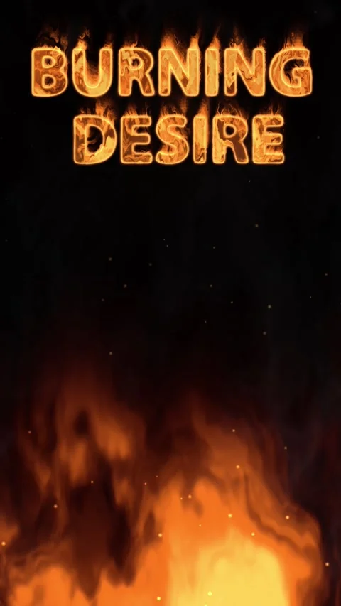 Vertical Animation of Burning Desire Text with Ground Fire and Smoke Stock Footage 342118095