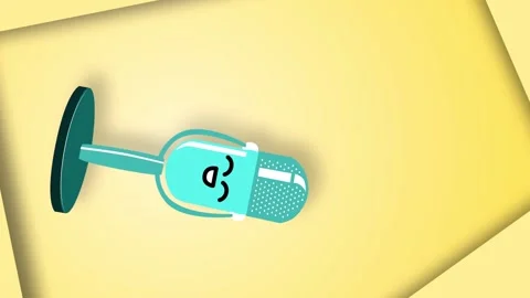 Vertical animation of a colored microphone. Podcasting, media and vocals concept Video stock 137274427