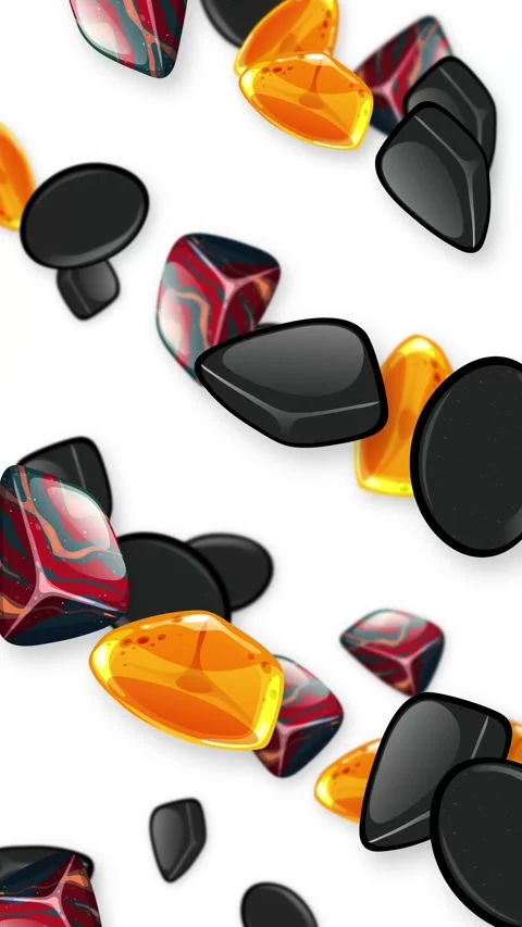 Vertical Animation of Colorful Mixed Objects Falling Against White Background Stock Footage 344832626