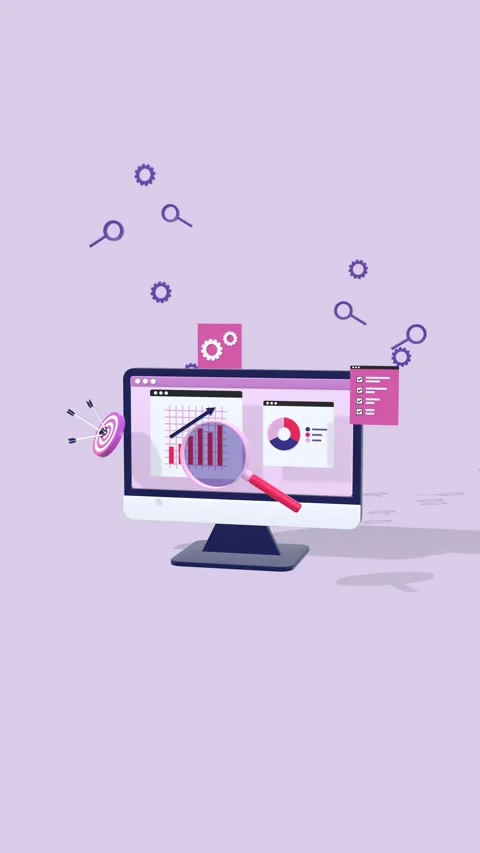 Vertical Animation of Data Visualization and Business Analytics Concepts. Stock Footage 327992963