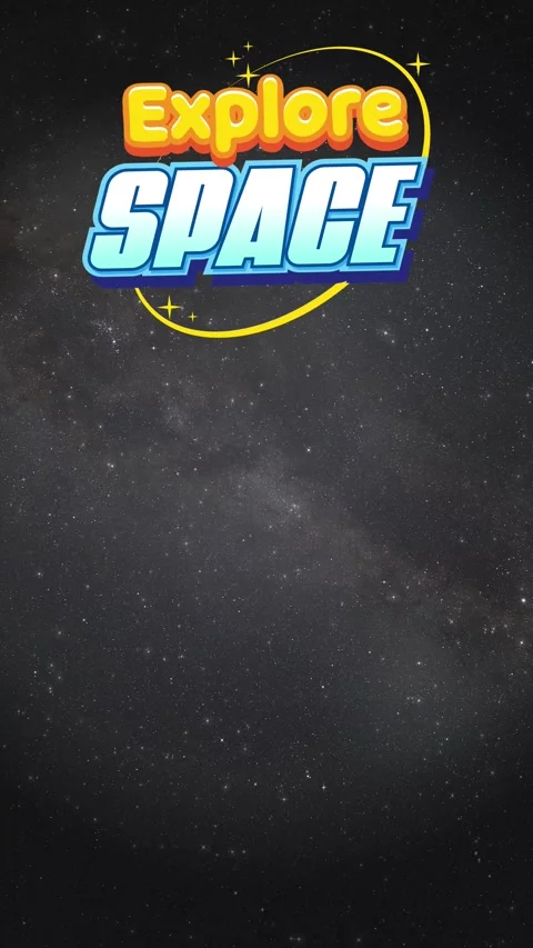 Vertical Animation of Explore Space Logo Over Drifting Night Sky Stars Stock Footage 342317865