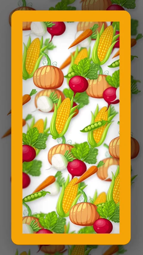 Vertical Animation of Falling Mixed Cartoon Vegetables on White Background Stock Footage 342471184