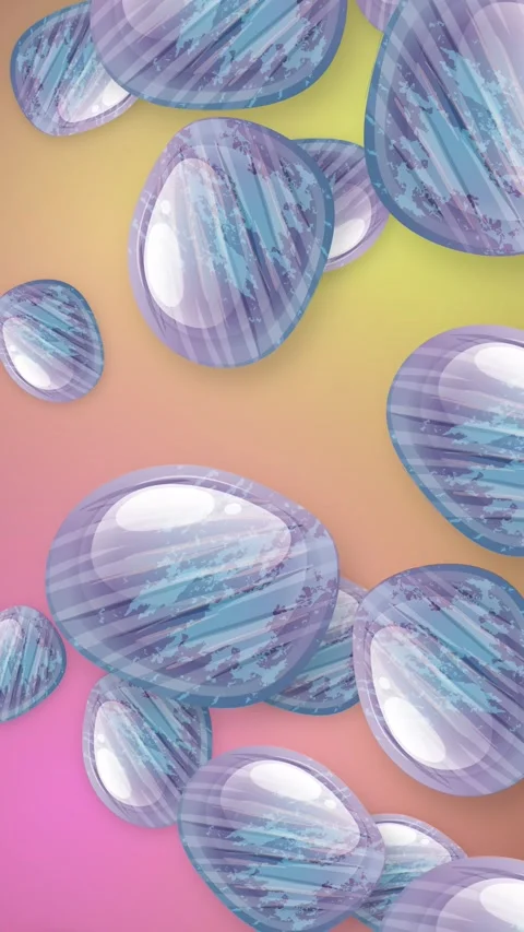 Vertical Animation of Falling Purple Textured Stones on Gradient Background Stock Footage 342319809