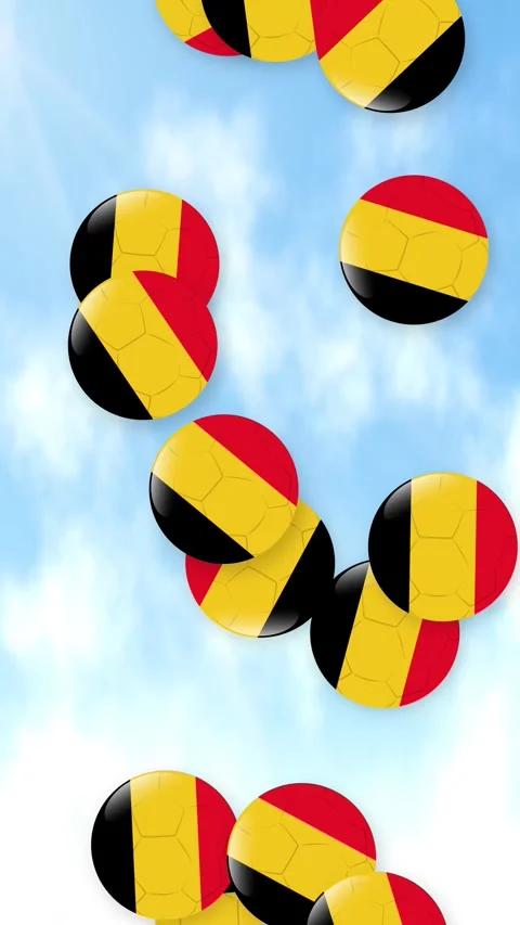 Vertical Animation of Falling Soccer Balls with National Flag Pattern Stock Footage 340968934