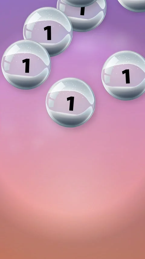 Vertical Animation of Falling Transparent Spheres with Number One Icons Stock Footage 341644367