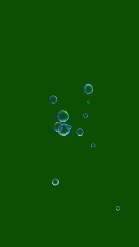 Vertical Animation of Floating Soap Bubbles on Green Screen Stock Footage 338169143