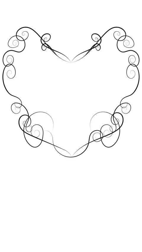 Vertical animation of a flourish heart frame drawing on a white background. Vídeo Stock 321061844