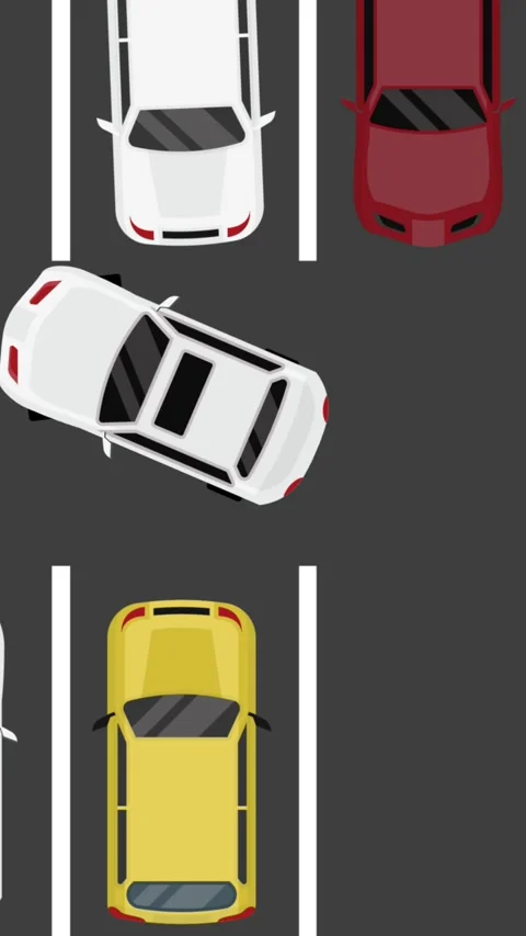 Vertical animation footage of parallel parking tips. 4K animated car park tutori Stock Footage 318501918