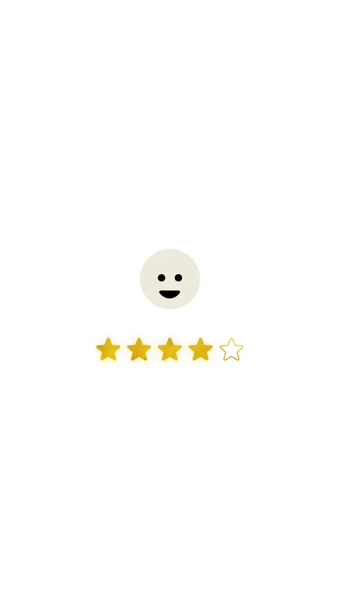 Vertical animation of four star user rating filling up, positive customer rev Stock Footage 329850432