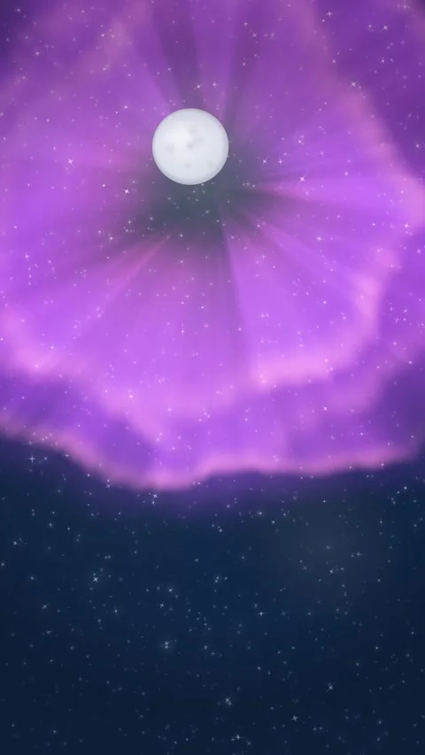 Vertical Animation of Full Moon Glowing Over Purple Night Sky Clouds Stock Footage 344845971