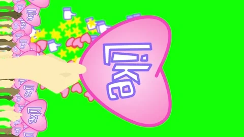 Vertical animation many hands raise and show a heart like sign on a green screen Stock Footage 140034955