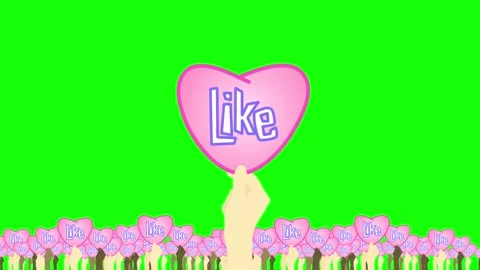 Vertical animation many hands raise and show a heart like sign on a green screen 動画素材 140268752