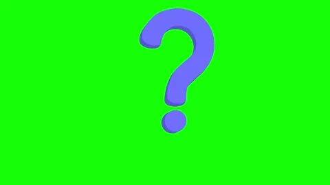 Vertical animation of question mark symbol falling from above on green screen Video stock 140268633
