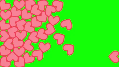 Vertical animation Red icons falling on a green background Chromakey. Counting Stock Footage 138329724