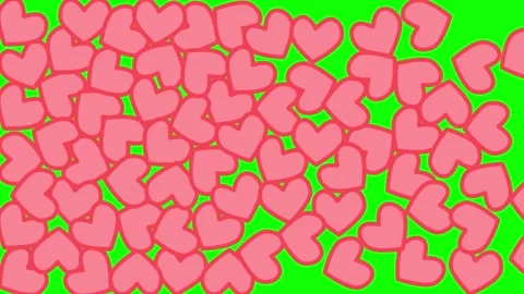 Vertical animation Red icons falling on a green background Chromakey. Counting Stock-Footage 140034919
