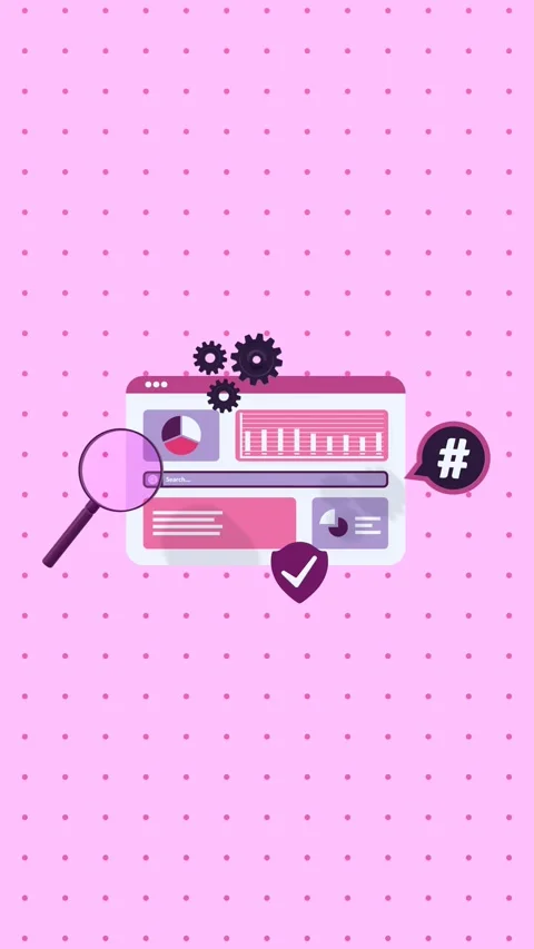 Vertical Animation of SEO Dashboard with Website Analytics and Engagement Charts 動画素材 314762295