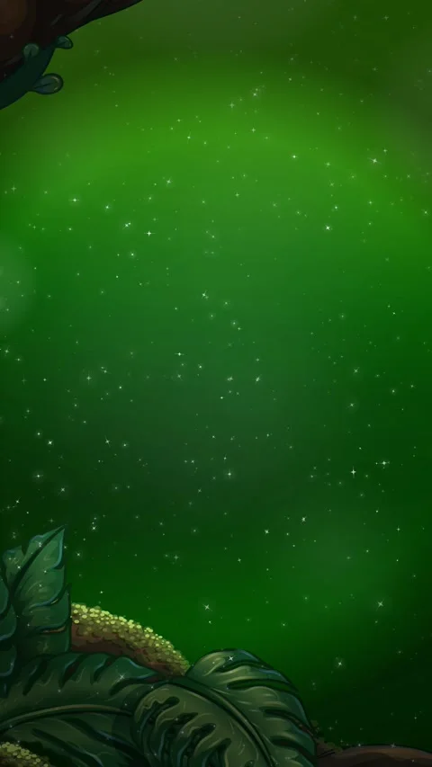 Vertical Animation of Stars Drifting Right Over Green Jungle Foliage Stock Footage 342316091