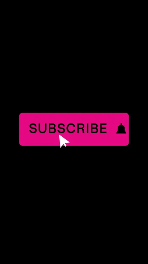 Vertical animation of a Subscribe button with a bell icon and cursor click Stock Footage 320849451