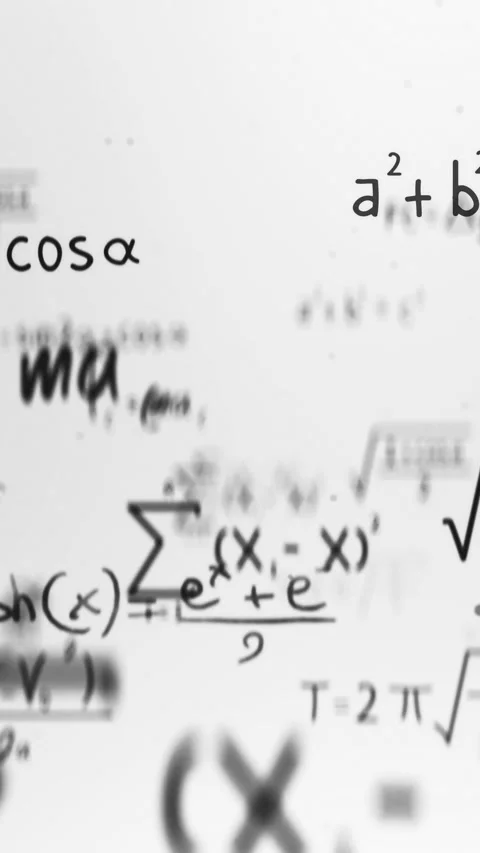 Vertical Animation of typing mathematics and physics formulas in abstract d.. Video stock 279780944