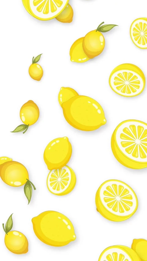 Vertical Animation of Whole and Sliced Lemons Falling on White Background Stock Footage 342780203