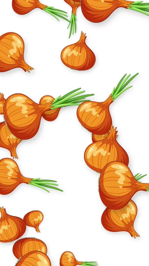 Vertical Animation of Whole Brown Onions Falling on White Background Stock Footage 342471289
