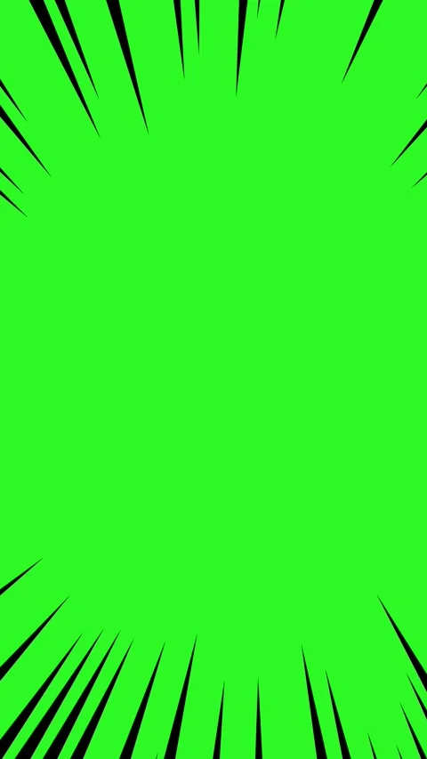 Vertical anime speed lines green screen, manga action lines chroma key, cartoon Stock Footage 317969906