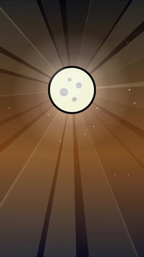 Vertical anime style full moon and stars in light night sky center Stock Footage 337938070