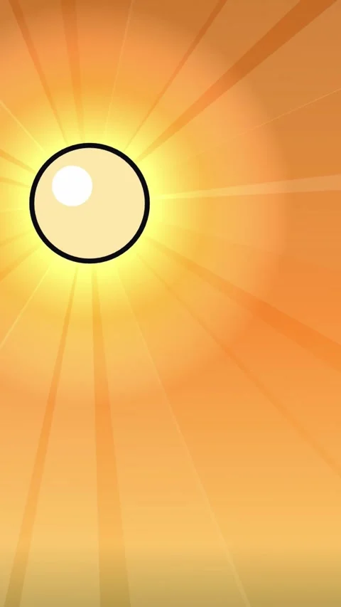 Vertical anime style sun floating on left side Stock Footage 337937605