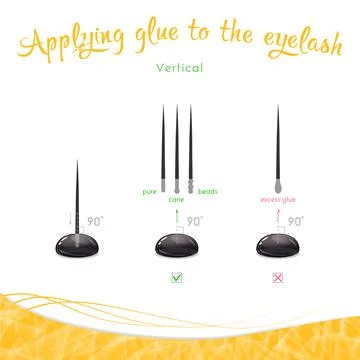 Vertical application of glue on eyelashes Stock Illustration